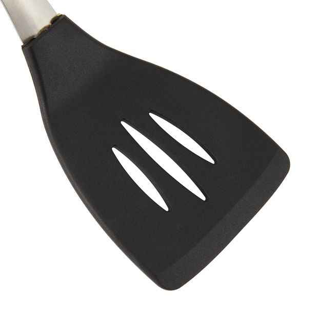 Silicone and Stainless Steel Slotted Turner with Soft Touch Handle - Anko