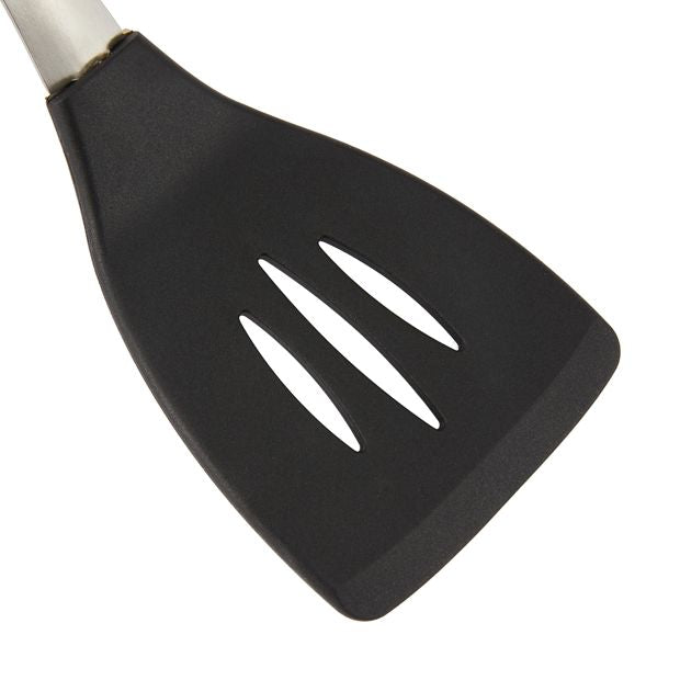 Silicone and Stainless Steel Slotted Turner with Soft Touch Handle - Anko