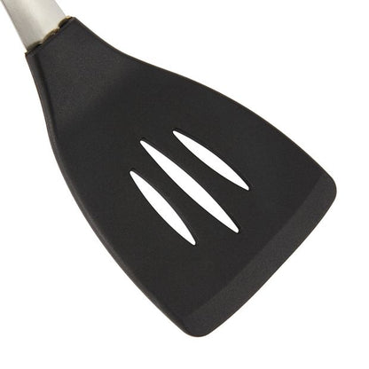 Silicone and Stainless Steel Slotted Turner with Soft Touch Handle - Anko