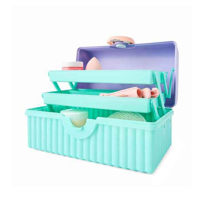 Ribbed Cosmetic Case, Blue - Anko