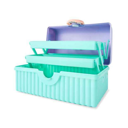 Ribbed Cosmetic Case, Blue - Anko