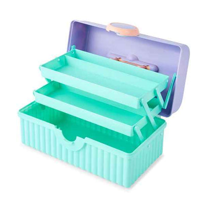 Ribbed Cosmetic Case, Blue - Anko
