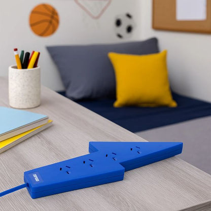 Arlec 4 Outlet Wave Overload Protected Powerboard - Blue