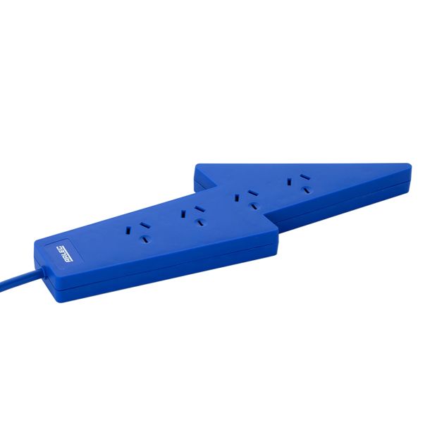 Arlec 4 Outlet Wave Overload Protected Powerboard - Blue