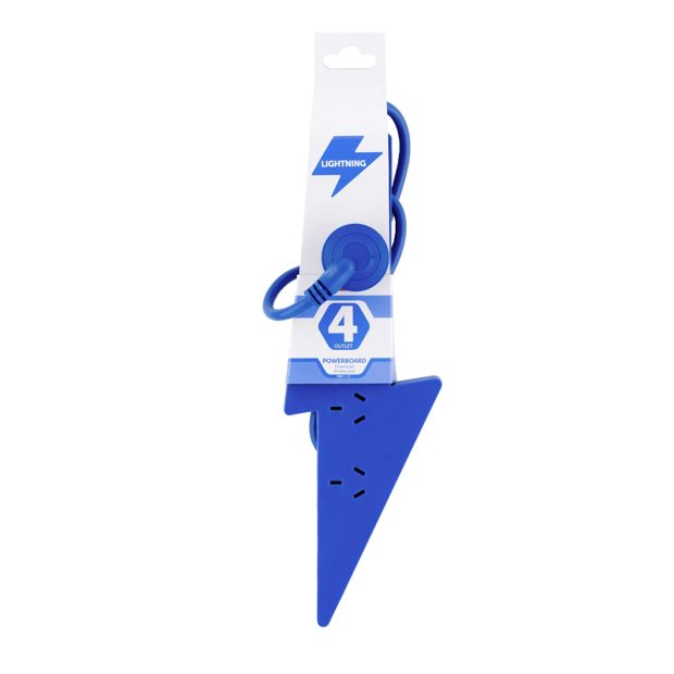 Arlec 4 Outlet Wave Overload Protected Powerboard - Blue