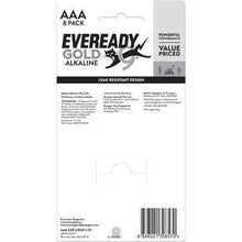 Eveready Gold AAA Alkaline Batteries 8 pack