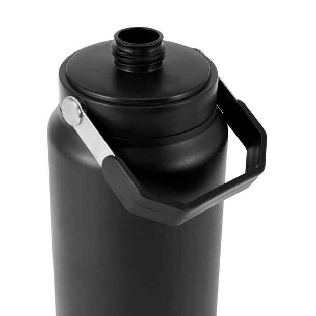 2L Black Stainless Steel Top Handle Drink Bottle - Anko
