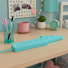 Arlec 6 Outlet  LightningMaster On/Off Switch Powerboard - Teal