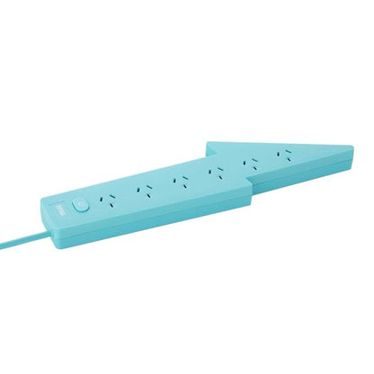 Arlec 6 Outlet  LightningMaster On/Off Switch Powerboard - Teal