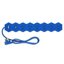 Arlec 6 Outlet Hexagon Master On/Off Switch Powerboard - Blue