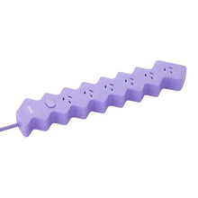 Arlec 6 Outlet Zig Zag Master On/Off Switch Powerboard - Lilac