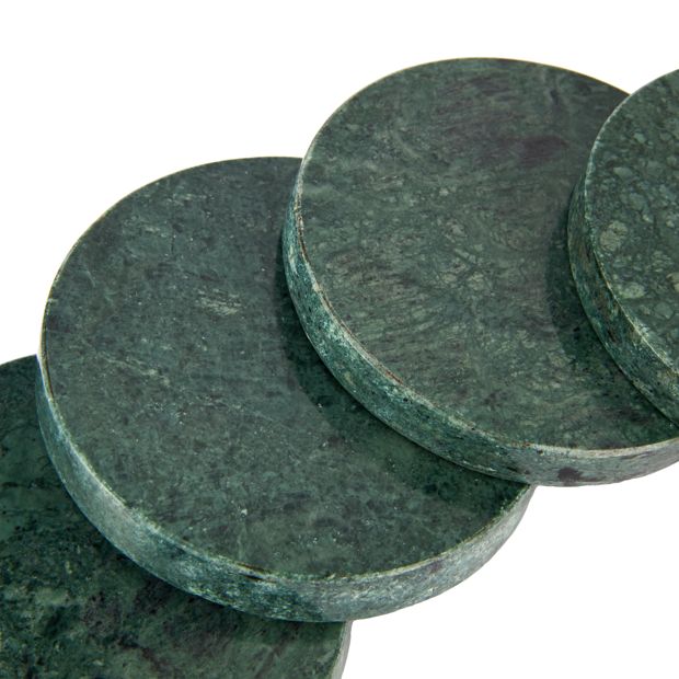 4 Green Marble Coasters - Anko