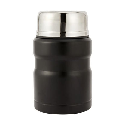490ml Insulated Food Flask with Spoon, Black