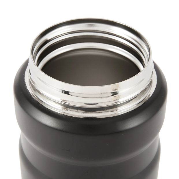 490ml Insulated Food Flask with Spoon, Black