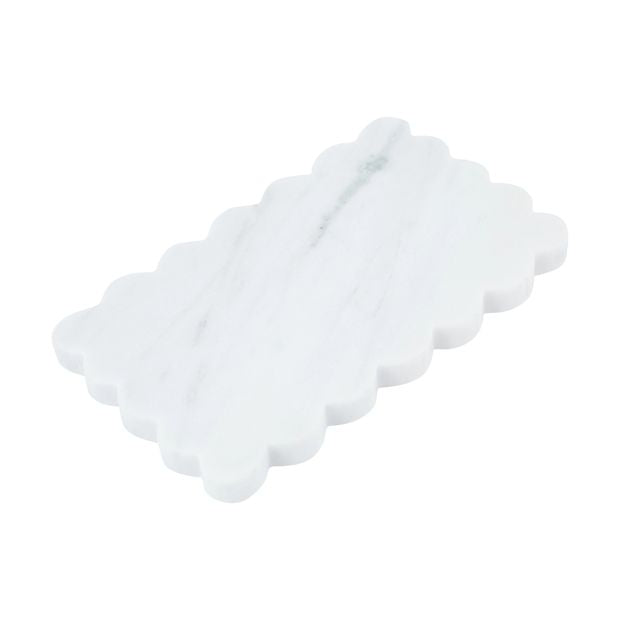 Scallop Edge Marble Candle Tray - Anko