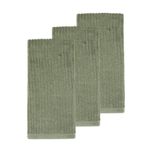 3 Pack Fern Green Ribbed Terry Tea Towels