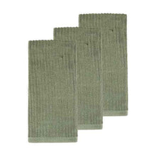 3 Pack Fern Green Ribbed Terry Tea Towels - Anko