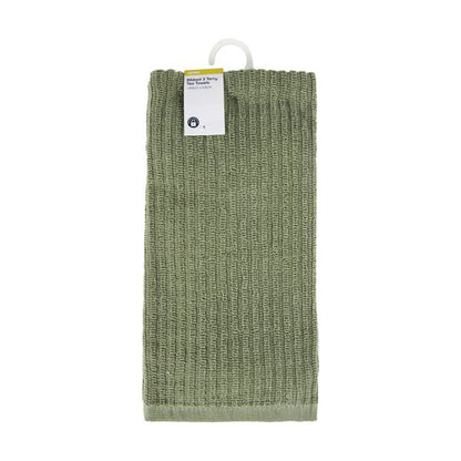 3 Pack Fern Green Ribbed Terry Tea Towels - Anko