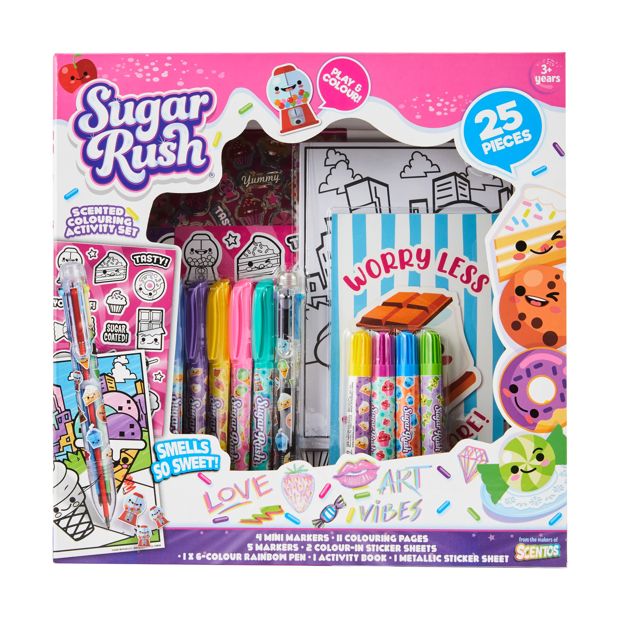 25 Piece Sugar Rush Scented Colouring Activity Set