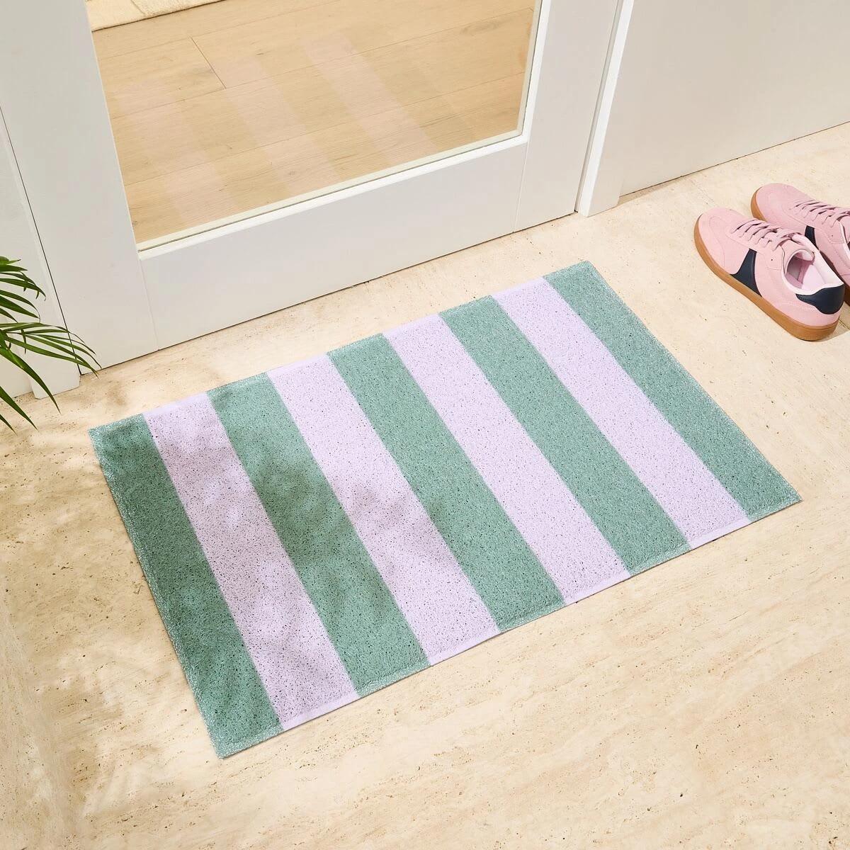 Dirt Grip Door Mat - Green and Lilac