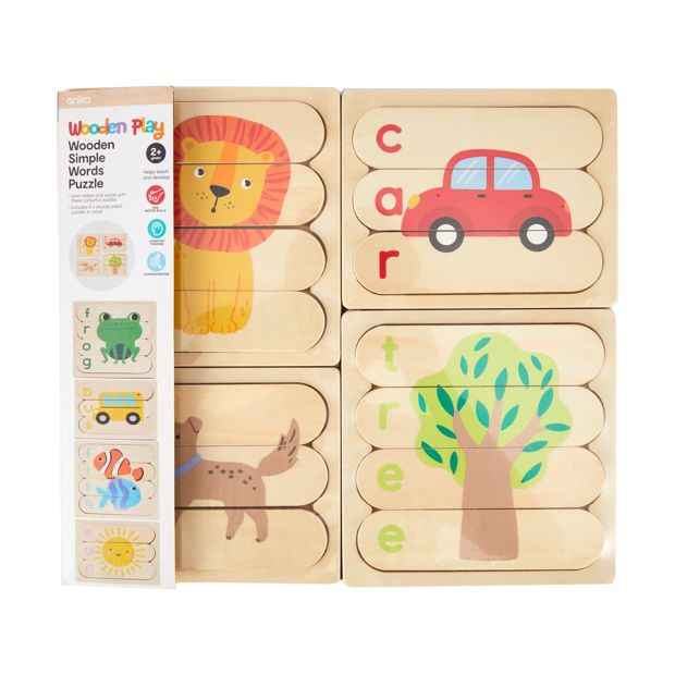 Wooden Play Simple Words Puzzle - Anko