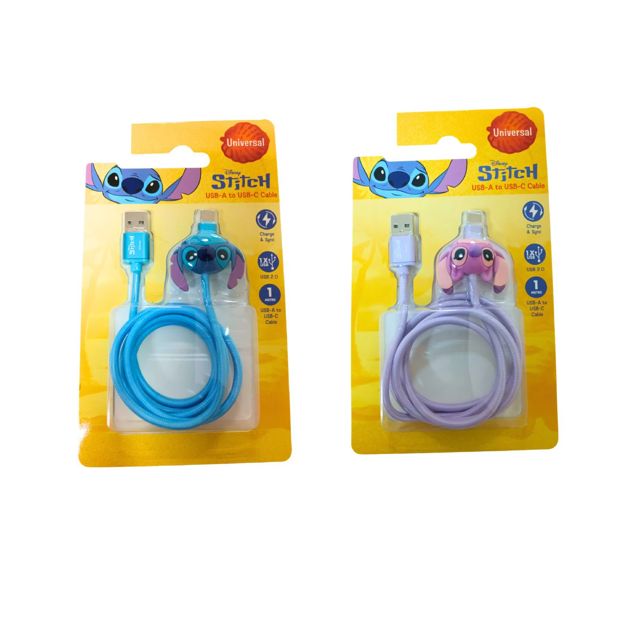 Disney Lilo & Stitch USB-A to USB-C Cable - Assorted