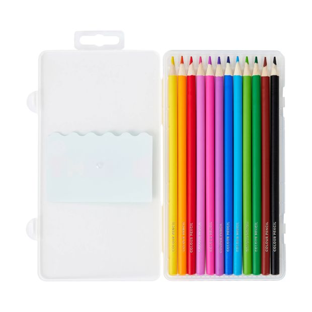 12 Pack Bright Coloured Pencils - Anko