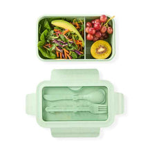 Green Wheat Straw Lunch Box with Cutlery - Anko