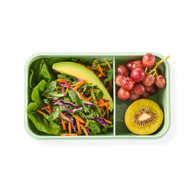 Green Wheat Straw Lunch Box with Cutlery - Anko