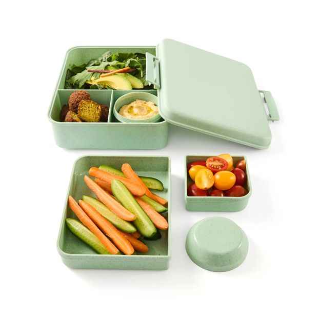 Wheat Straw Bento Snack Box - Sage Green