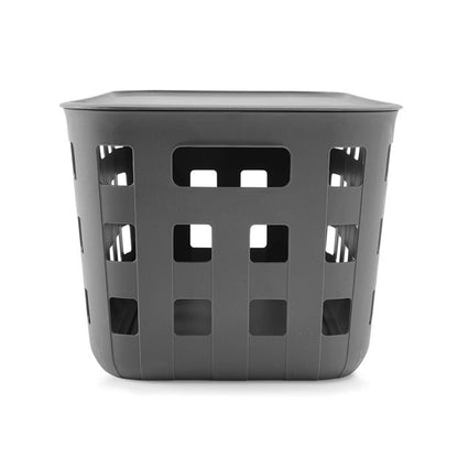 18L Rectangle Trellis Basket with Lid, Charcoal - Anko