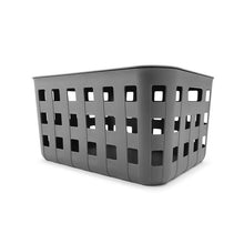 28L Rectangle Trellis Basket with Lid, Charcoal - Anko
