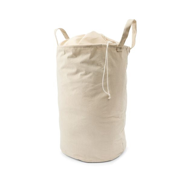 Corduroy Pop Up Laundry Hamper, Beige - Anko