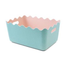 Two Tone Wave Felt Basket, Blue - Anko