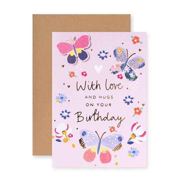 Butterfly Birthday Card with Gold Foil Details