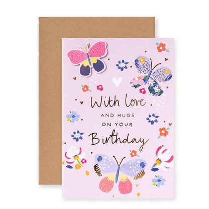 Butterfly Birthday Card with Gold Foil Details