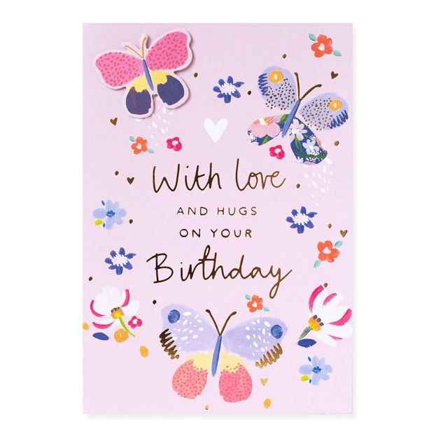Butterfly Birthday Card with Gold Foil Details