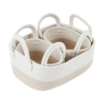 3 Pack Nestled Storage Baskets, Beige - Anko