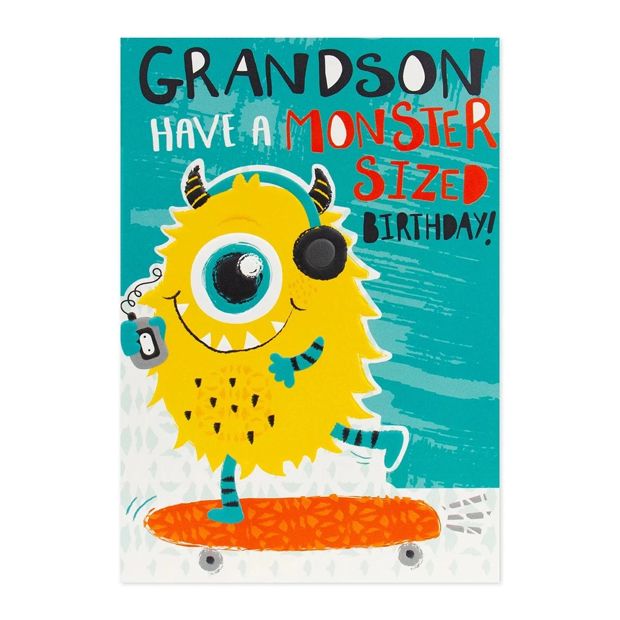Connections from Hallmark Birthday Card - Grandson, Monster of Skateboard