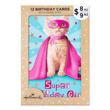 12 Pack Hallmark Birthday Cards - Super Cat and Birthday Girl