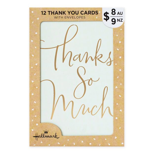 12 Pack Hallmark Thank You Cards - Classic and Floral Thank You