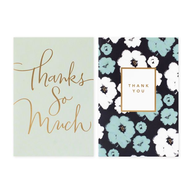 12 Pack Hallmark Thank You Cards - Classic and Floral Thank You