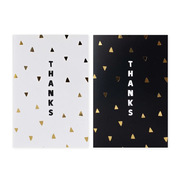 12 Pack Hallmark Thank You Cards - Gold Triangles and Thanks