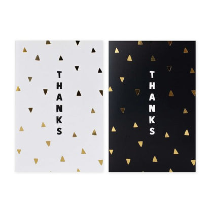 12 Pack Hallmark Thank You Cards - Gold Triangles and Thanks