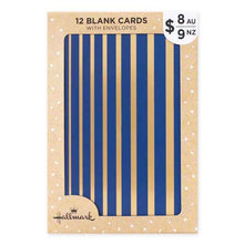 12 Pack Hallmark Birthday Cards - Gold Stripes and Silver Stripes Blank Cards