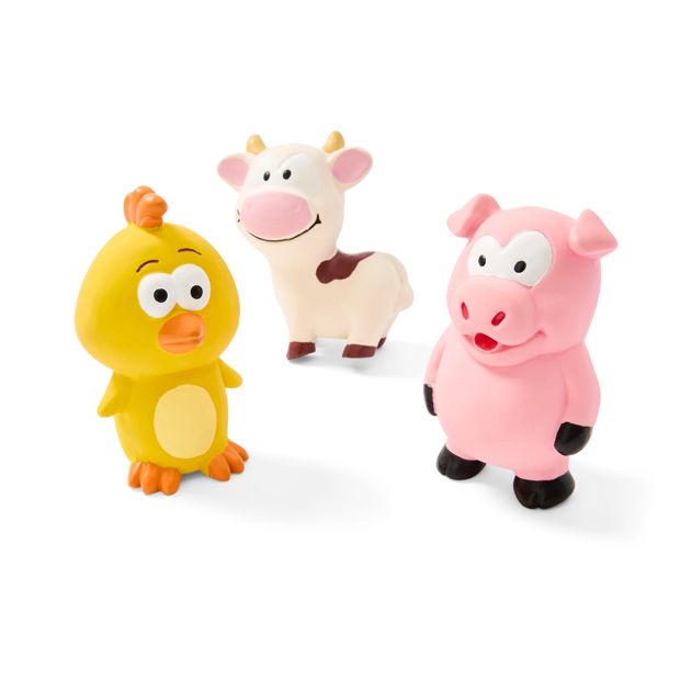 3 Pack Pet Toy Latex Animals - Anko
