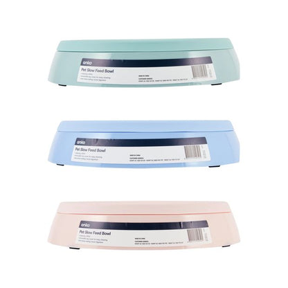 Pet Slow Feed Bowl, Assorted - Anko