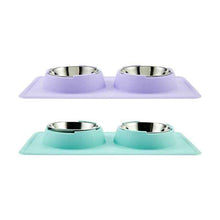 Pet Silicone Double Bowl, Assorted - Anko