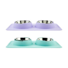 Pet Silicone Double Bowl, Assorted - Anko