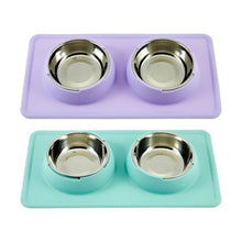 Pet Silicone Double Bowl, Assorted - Anko